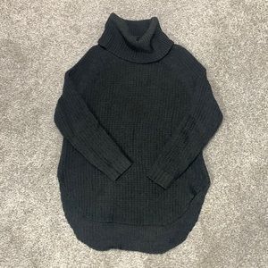 Dark grey cowl neck tunic sweater